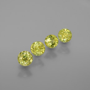 Gemas de esfena verde natural de 1,40 ct, corte redondo, VS-SI
