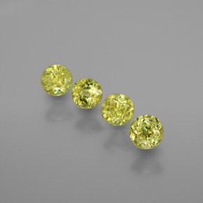 Gemas de esfena verde natural de 1,40 ct, corte redondo, VS-SI