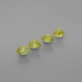 Gemas de esfena verde natural de 1,40 ct, corte redondo, VS-SI