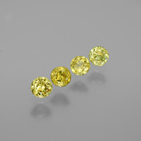Gemas de esfena verde natural de 1,21 ct, corte redondo, VS-SI