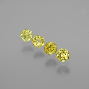 Gemas de esfena verde natural de 1,21 ct, corte redondo, VS-SI