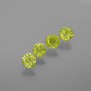 Gemas de esfena verde natural de 1,21 ct, corte redondo, VS-SI