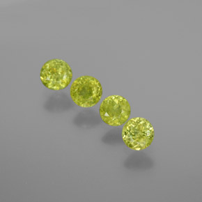 Gemas de esfena verde natural de 1,21 ct, corte redondo, VS-SI