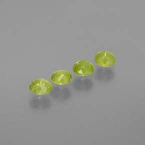 Gemas de esfena verde natural de 1,21 ct, corte redondo, VS-SI