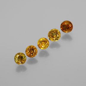 Gemas de esfena multicolor natural de 1,21 ct, corte redondo, VS-SI