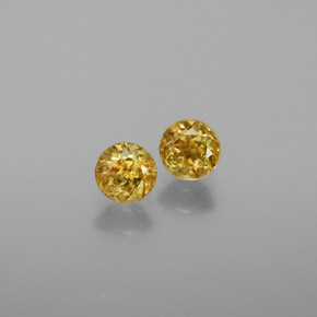 Gemas de esfena amarillo natural de  ct, corte redondo, VS-SI