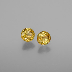 Gemas de esfena amarillo natural de  ct, corte redondo, VS-SI