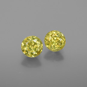 Gemas de esfena verde natural de  ct, corte redondo, VS-SI