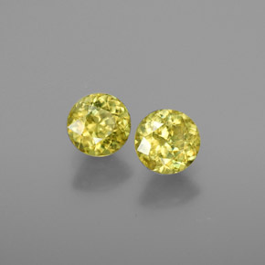 Gemas de esfena verde natural de  ct, corte redondo, VS-SI