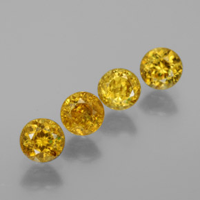 Gemas de esfena oro natural de  ct, corte redondo, VS-SI