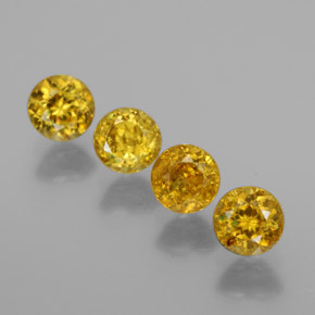 Gemas de esfena oro natural de  ct, corte redondo, VS-SI