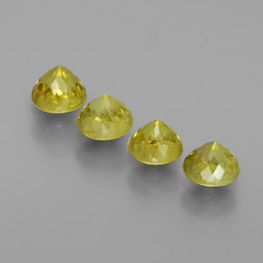 Gemas de esfena verde natural de  ct, corte redondo, VS-SI