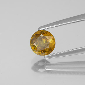 Esfena Naranja dorado natural de 0.61 ct, Corte Redondo, VS-SI