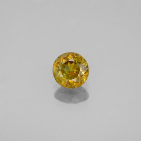 Esfena Verde dorado natural de 0.49 ct, Corte Redondo, SI