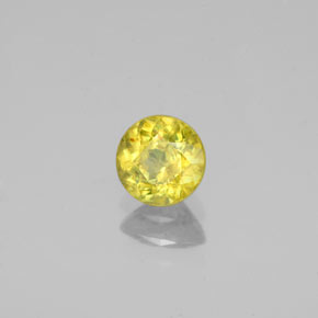 Esfena Verde dorado natural de 0.67 ct, Corte Redondo, SI