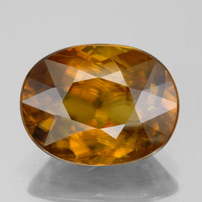 Esfena naranja natural de 4,70 ct, corte óvalo, VS-SI