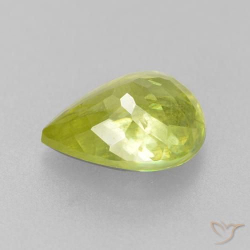 esfena Amarillo limón natural de 1.49 ct, En forma de pera, SI