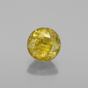 Esfena Dorado verdoso natural de 1.41 ct, Corte Redondo, SI