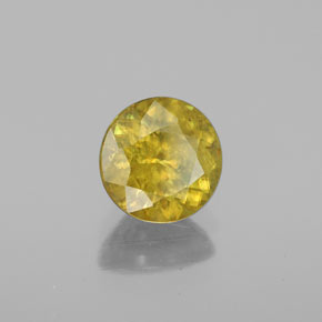 Esfena Dorado verdoso natural de 1.41 ct, Corte Redondo, SI