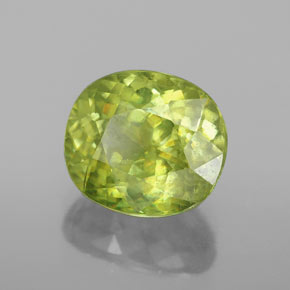 Esfena verde natural de 3,40 ct, corte óvalo, SI