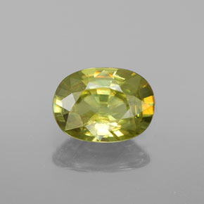 Esfena verde natural de 1,60 ct, corte óvalo, VVS-VS