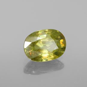 Esfena verde natural de 1,60 ct, corte óvalo, VVS-VS