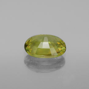 Esfena verde natural de 1,60 ct, corte óvalo, VVS-VS