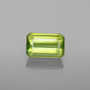Esfena verde natural de 1,08 ct, corte esmeralda, VS