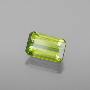 Esfena verde natural de 1,08 ct, corte esmeralda, VS