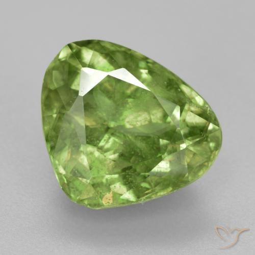 4.97ct Natural Verde cálido esfena, En forma de pera, VS-SI