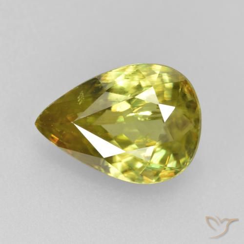 1.89ct Natural Verde medio esfena, En forma de pera, VS