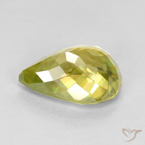esfena Amarillo medio natural de 1.93 ct, En forma de pera, VS
