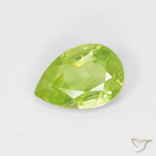 0.67ct Natural Verde claro esfena, En forma de pera, VS-SI
