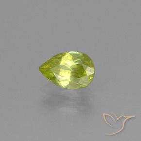 esfena Amarillo limón natural de 0.84 ct, En forma de pera, VS