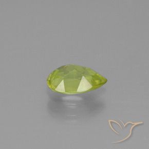 esfena Amarillo limón natural de 0.84 ct, En forma de pera, VS