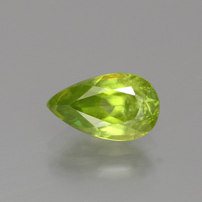 Esfena verde natural de 1,56 ct, en forma de pera, SI