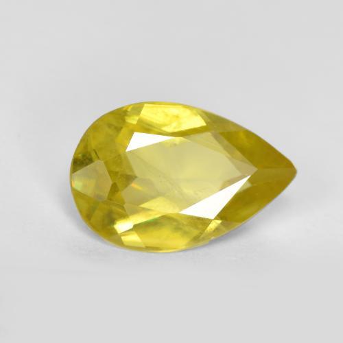 Esfena amarillo natural de 1,38 ct, en forma de pera, VS-SI