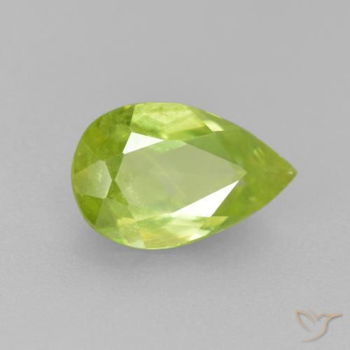 esfena Amarillo limón claro natural de 1.19 ct, En forma de pera, VS-SI