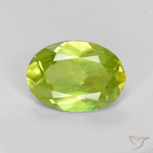 1.41ct Natural Verde claro esfena, Ovalada, VS-SI