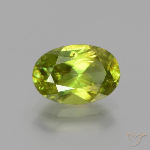 1.76ct Natural Verde claro esfena, Ovalada, SI