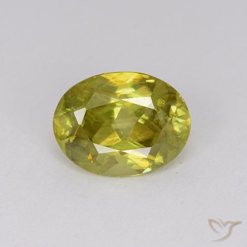 1.80ct Natural Amarillo limón esfena, Ovalada, SI