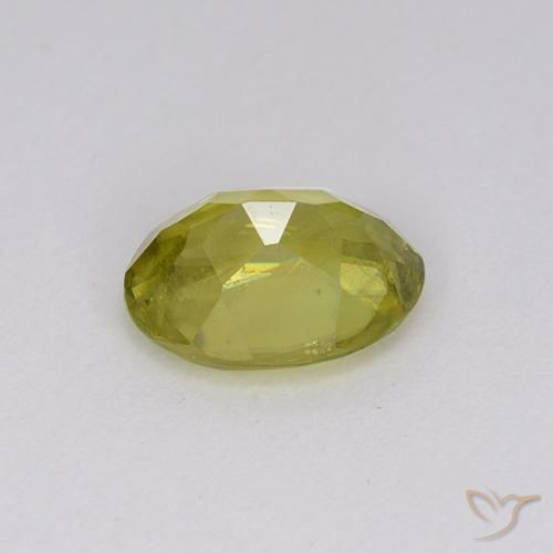 esfena Amarillo limón natural de 1.80 ct, Ovalada, SI
