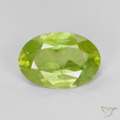 1.46ct Natural Amarillo claro esfena, Ovalada, SI