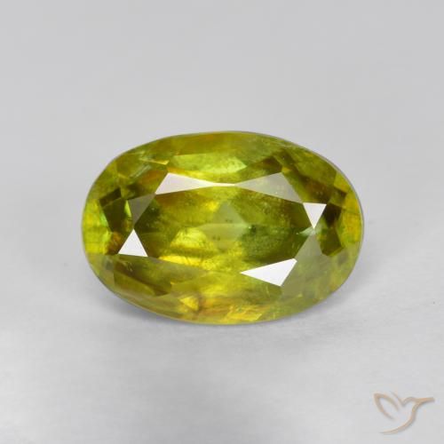 1.40ct Natural Amarillo medio esfena, Ovalada, SI