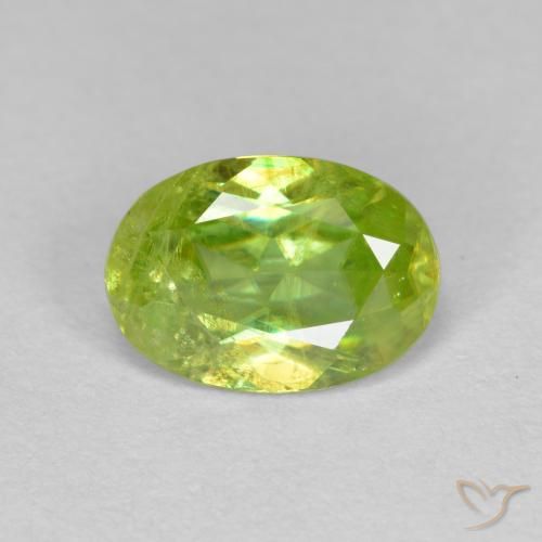 Esfena Amarillo limón claro natural de 1.24 ct, Corte Óvalo, SI