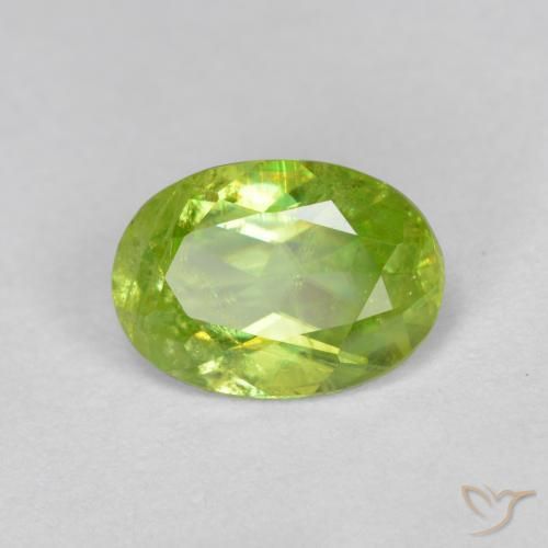 Esfena Amarillo limón claro natural de 1.24 ct, Corte Óvalo, SI