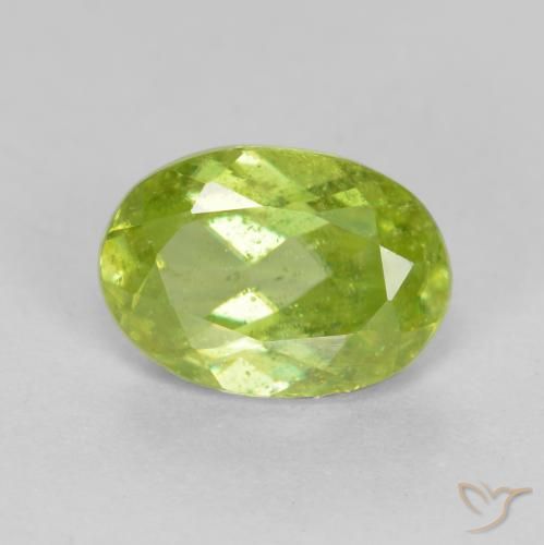 1.12ct Natural Verde claro esfena, Ovalada, SI