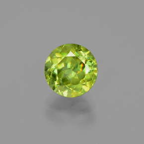 Esfena Verde dorado natural de 1.84 ct, Corte Redondo, SI