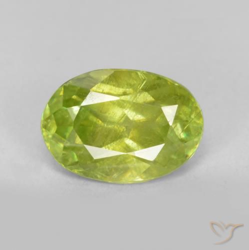 1.15ct Natural Verde claro esfena, Ovalada, SI