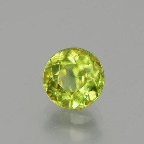 Esfena Verde dorado natural de 1.20 ct, Corte Redondo, SI